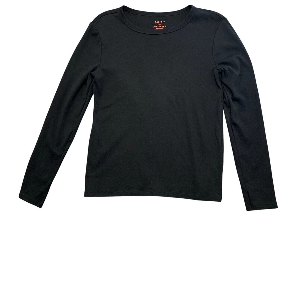 T Shirt Long Sleeve Black 100% Cotton Women's Size L NWOT